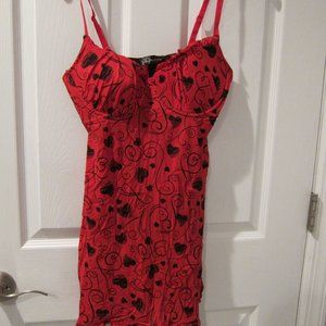 Red Nightie with Heart Pattern - 36D